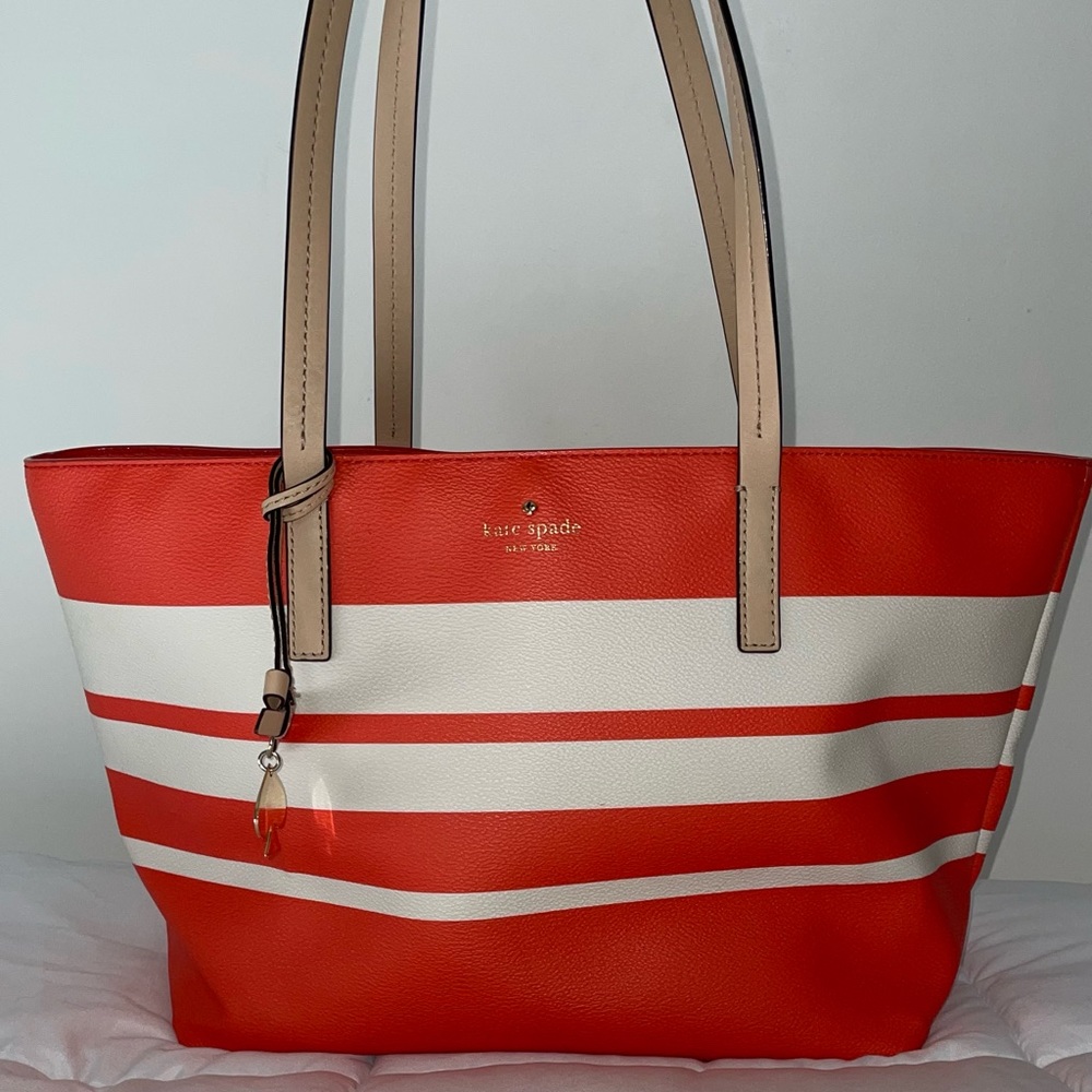SOLD Kate Spade Hawthorne Lane Ryan Stripe Tote with Pendant